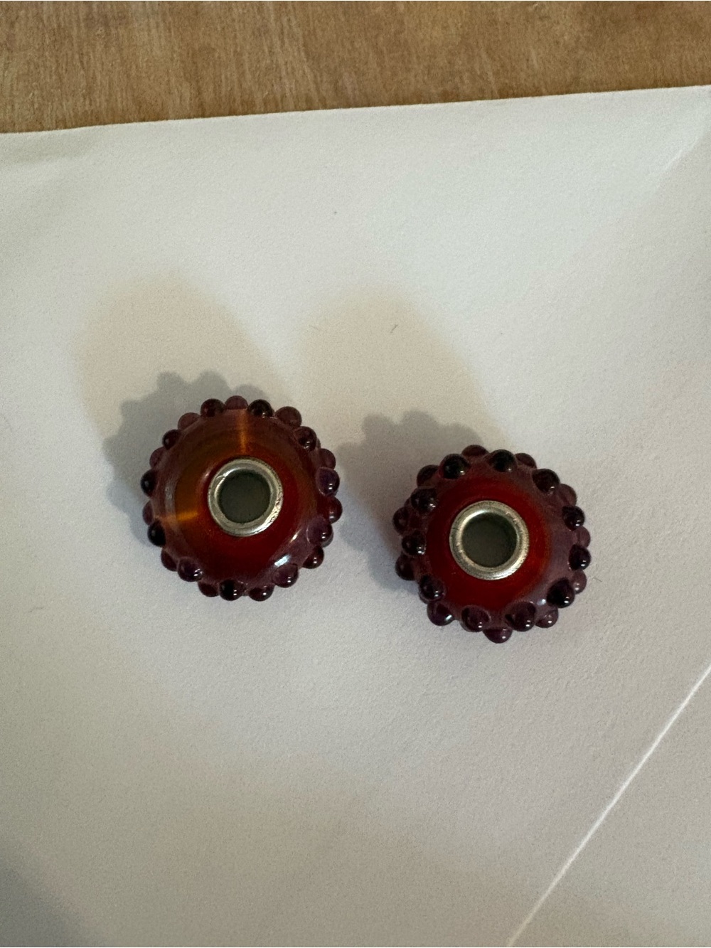 Pandora Deep Red Glass Spacer Beads (Pair)